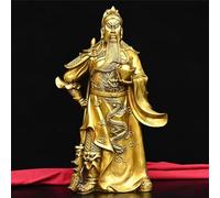 Estatua China de Cobre Puro Feng Shui Guan Gong Dios de la Riqueza Decoración del hogar y la Oficina Wu Dios de la Riqueza Estatua de Guan Yu Los Mejores Regalos de Muebles