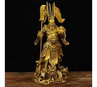 Estatua China de Cobre Puro Feng Shui Guan Gong Dios de la Riqueza Decoración del hogar y la Oficina Wu Dios de la Riqueza Estatua de Guan Yu Los Mejores Regalos de Muebles
