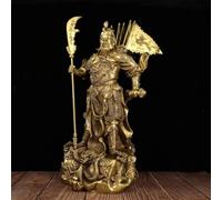 Estatua China de Cobre Puro Feng Shui Guan Gong Dios de la Riqueza Decoración del hogar y la Oficina Wu Dios de la Riqueza Estatua de Guan Yu Los Mejores Regalos de Muebles