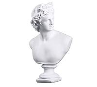 Estatua clásica griega de 11.8 pulgadas con busto de David Man blanco, escultura de resina grande de la diosa romana Apolo para decoración del hogar