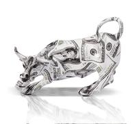 Estatua colorida de resina de toro de Wall Street de 9.4 pulgadas de alto, símbolo de riqueza y buena suerte, decoración abstracta de mesa para corredores financieros, decoración de estudio de oficina