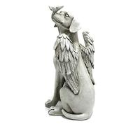 Estatua Conmemorativa de Perro ángel, Piedras Conmemorativas de Resina Sintética Vívida para Decoración de Jardín