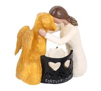 Estatua conmemorativa de perro, candelabro de ángeles y perros | figuras de perro niña candelabros conmemorativos - figuras de perro niña, candelabros conmemorativos, condolencias del perro, tristeza