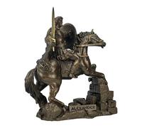 Estatua de Alejandro Magno a caballo - Escultura de mármol fundido de 6.3 pulgadas en acabado de bronce | Hecho a mano en Grecia | Decoración griega clásica