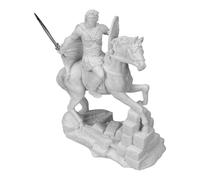 Estatua de Alejandro Magno a caballo - Escultura de mármol fundido de 6.3 pulgadas | Hecho a mano en Grecia | Decoración griega clásica
