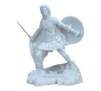 Estatua de Alejandro Magno - Escultura de mármol fundido | Rey macedonio | Hecho a mano en Grecia | Decoración de guerrero griego antiguo (6.7 pulgadas)