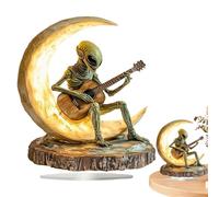 Estatua de alienígena de jardín, decoración duradera de alienígena, decoración bohemia decorativa, estatua de alienígena, decoración de escritorio acrílica, esculturas de mesa de café, luna de