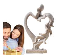 Estatua De Amante - Escultura De Arte De Resina Hecho A Mano, Exhibición Romántica Contemporánea, Pieza Maestra De Estantería Minimalista, Objeto De Colección Decorativo Sentimental