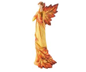 Estatua de ángel de hoja de arce otoñal, adorno de escritorio, ángel de pie