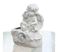 Estatua de ángel de jardín, resistente a la intemperie, resina de energía solar, estatuas de ángel solares para jardín, patio, porche, , césped, paisaje, cementerio