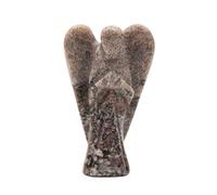 Estatua de ángel de matriz de granate de bolsillo de guardián de piedras preciosas espirituales talladas en Reiki, 2 pulgadas de aproximadamente, curación completa