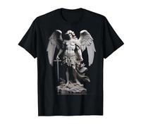 Estatua de ángel de San Miguel Arcángel Camiseta, Hombre, Negro, 3XL