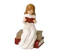 Estatua de Ángel - Decoración Del Hogar Escultura Libro Lectura | Estatuilla Pensadora con Libro | Para Lectores, Profesores, Mujeres, Bibliotecarias, Cabecera, Escritorio, Mesa, Baño, Librería, Fiest