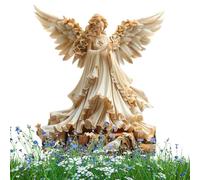 Estatua de ángel, figura de ángel de patio, estatua de ángel de jardín, adorno de ángel caprichoso, decoración de patio angélico, escultura artística acrílica para patio, césped, patio, decoración de