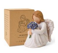 Estatua de ángel Forget Me Not, regalos de aborto espontáneo para madres, regalos de condolencias por la pérdida de un ser querido, estatua esculpida pintada a mano para conmemoración, comodidad