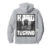 Estatua de ángel Hard Techno Rave Sudadera con Capucha, Unisex para Adultos, Gris Jaspeado, L