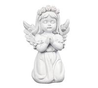 Estatua de ángel pequeño orando - 4.7 pulgadas de resina para manualidades, alas de ángel para decoración de estantes, hogar, boda, coche, escritorio offcie