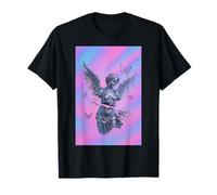 Estatua de ángel Roto con alas de píxeles y Mariposas Camiseta