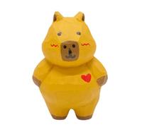 Estatua de Animal, Escultura de Animales, decoración del hogar, Figura de Mesa de Madera de Capibara, Colorido para el hogar, de Escritorio de Capybara de Amor Tallado en Madera