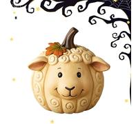 Estatua de animales de calabaza de resina - Cute Sheep Fall Pumpkin Figurines | Farmhouse Sheep Pumpkin Sculptures for Thanksgiving Halloween Harvest Indoor Otoño Shelf Table Desk Decor