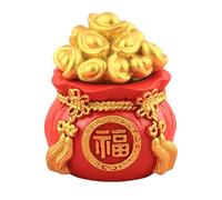Estatua de árbol de dinero de resina, bolsa de bendición, esculturas, adorno Fengshui para el hogar, oficina, decoración de escritorio, estatua de árbol de dinero de resina coleccionable