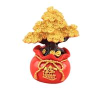 Estatua de árbol de dinero de resina, bolsa de bendición, esculturas, adorno Fengshui para el hogar, oficina, decoración de escritorio, coleccionables, bolsa de bendición