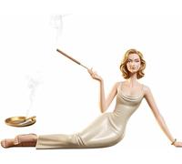 Estatua de Aroma de cerámica Artesanal, Estatua escultural de aromaterapia, Incienso, Donde la Escultura se Encuentra con la Serenidad, para Sala de Yoga, Sala de Estar, Dormitorio, decoración (A)