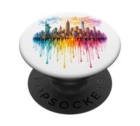 Estatua de Arte por Goteo del Horizonte de la Ciudad de Nueva York Liberty NYC PopSockets PopGrip Adhesivo