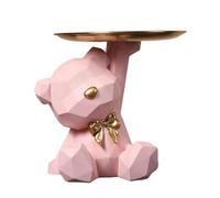 Estatua de bandeja de almacenamiento en forma de oso - Estatua de almacenamiento de resina para animales | Soporte de pedestal, decoración de cabina, llavero para decoración de librería doméstica
