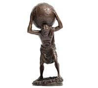 Estatua de Bronce del Dios titán Atlas de 65 cm, Escultura Decorativa del Atlas Griego y del Mundo, Adorno Creativo para el hogar, la Oficina y la Sala de Estar.