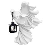 Estatua de bruja con linterna - Halloween Witch Ghost Lantern Ornaments | Resina Figura de Halloweeen | Decoración de brujas de iluminación | Estatua de fantasmas en y negro | Decoración de lin