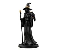 Estatua de bruja gótica | Figura de resina de Halloween | Magician Magician Dark Fantasy Ornament | Decoración coleccionable negra de 20x8x8cm para repisa, estantería, escritorio o dormitorio