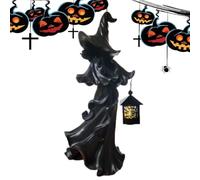 Estatua De Bruja Resina Vintage Halloween Fantasma Sin Cara Con Una Linterna