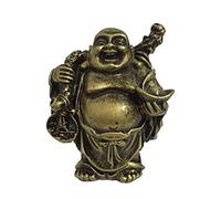 Estatua de Buda, 1 pieza de lingote chino de Buda Maitreya, adorno de estatua, escultura de Buda sonriente de resina de bronce, figuritas Feng Shui artesanales for el hogar y el jardín.