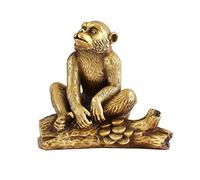 Estatua de Buda Adornos de Mono del Zodíaco Esculturas de Bronce Muebles para el hogar Decoraciones de Escritorio Regalos de cumpleaños Decoración Feng Shui (Tamaño Dorado)