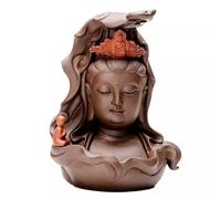 Estatua de Buda Cerámica Guanyin Bodhisattva Estatua de Buda Adornos Zen Decoraciones Creativas para Sala de Estar Hall de Entrada Muebles para el hogar Estatuilla Escultura Sentada Decoración