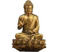 Estatua de Buda de latón de diseño Exquisito con Base de Loto Estable, Figura de Primera Calidad, Escultura de meditación, decoración Espiritual, Obra de Arte.