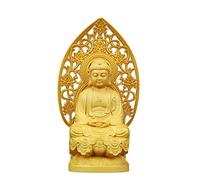 Estatua de Buda de madera meditadora, escultura para decoración del hogar, decoración de escritorio, adorno zen para sala de estar y oficina tranquila, regalo único para manualidades