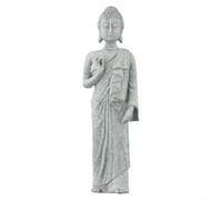 Estatua de Buda de pie de piedra de resina para decoración de interiores y exteriores, diseño resistente sin revestimiento (B)