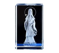 Estatua de Buda de Tathagata Shakyamuni Figurina Occidente Tres Santos Budas Cristal Tallado Interior de Amitabha Avalokitesvara Ornamento de decoración para Budistas, una colección de Arte