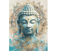 Estatua De Buda Diamond Painting Kit Complet, 5D Diamond Painting Santo, DIY Pintura Diamante, Loisirs Créatifs Adultos Broderie Point de Croix Art Painting, pour Murale Décoration Intérieur 40x50cm