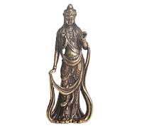Estatua de Buda, Estatua de Bodhisattva de cobre puro for decoración de mesa, estatua religiosa de Guanyin, ofrenda artesanal, 1 pieza