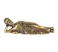 Estatua de Buda, Figura de Buda meditadora, decoración de Yoga, Escultura de Buda reclinable Dorada Vintage | Adorno Elegante de Cobre Dorado para Espacios de meditación al Aire Libre e Interior