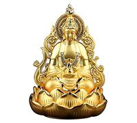 Estatua de Buda Guan Yin de creatividad, adorno de escultura Quan Yin de doble cara meditando, estatua de Kuan Yin, los mejores regalos chinos de Feng Shui, decoración del coche para el hogar con anti