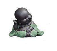 Estatua de Buda Monje Figuras budistas Adornos creativos para el hogar Moderno Accesorios de decoración de la Sala de Estar Escultura de cerámica Artesanía Budismo, D