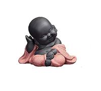 Estatua de Buda Monje Figuras budistas Adornos creativos para el hogar Moderno Accesorios de decoración de la Sala de Estar Escultura de cerámica Artesanía Budismo, C