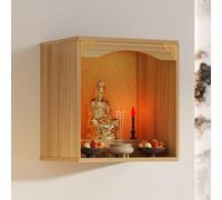 Estatua de Buda montada en la pared, mesa de altar chino para meditación, decoración del hogar zen, exhibición de nicho personal, arte de pared espiritual, decoración de budismo tranquilo