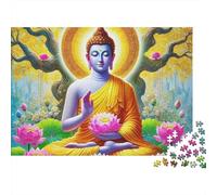 Estatua de Buda Puzle 1000 Piezas - Juego Familiar, Reto Progresivo, Póster Guía 1:1, 70x50cm/1000pcs