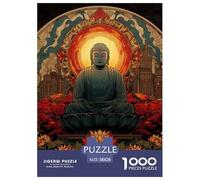 Estatua de Buda Puzzle 1000 Piezas Rompecabezas Divertidos De Animales para Hombres Y Mujeres Sagrado Juguete De Desafío Educativo para Adultos Y Niños Mayores38x26cm/1000pcs