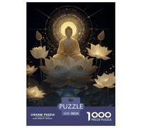 Estatua de Buda Puzzle 1000 Piezas Rompecabezas Divertidos De Animales para Hombres Y Mujeres Sagrado Rompecabezas 1000 Piezas Juego Educativo Desafío Juguetes38x26cm/1000pcs